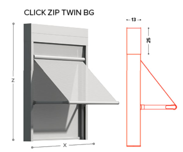 Click Zip Twin BG Gibus